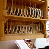 Wall mounted plate rack in classic kitchen 