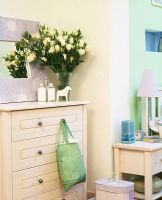 Modern chest of drawers in bedroom 