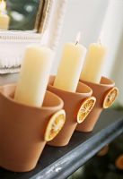 Decorative terracotta candle holders 