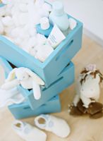 Baby changing equipment in wooden boxes 