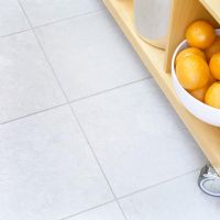 Detail of tiled kitchen floor 