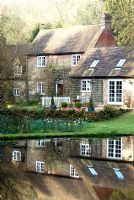 Country house exterior and lake 