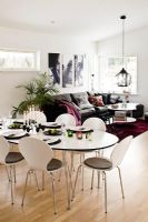 Modern open plan living and dining room 