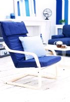 Modern blue armchair in living room 