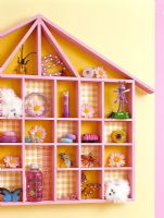 Detail of display shelves in childrens room 