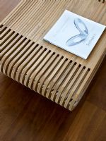Modern slatted wooden table 
