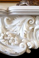 Detail of ornate marble fireplace 