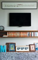 Television on modern living room wall 