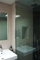 Shower cubicle in modern bathroom 