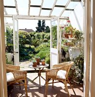 Garden furniture in classic conservatory 