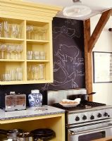 Kitchen shelving and oven