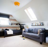Modern spare bedroom in loft conversion