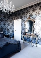 Ornate dressing table in contemporary bedroom