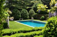 Country garden with swimming pool