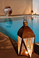 Luxury swimming pool with lanterns