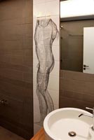 Contemporary bathroom with mural