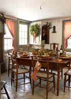 Country dining table set for Christmas meal