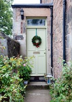 Classic front door with Christmas wreath