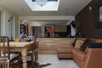 Modern open plan kitchen and dining room