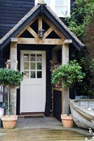 Front door and wooden porch