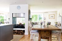 Modern open plan kitchen and living space