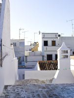 View across roof tops of whitewashed houses