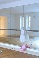Dance studio with ballet barre