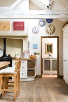 Country style kitchen with wooden floor