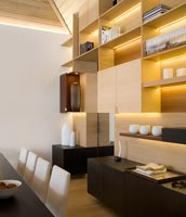 Feature wall in modern dining room