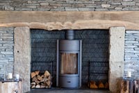 Slate fireplace