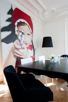 Contemporary dining room with 'Little Red Riding Hood Aiming Revolver' photo by Sandra Seckinger
