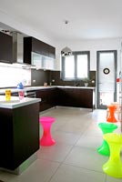 Modern kitchen with colourful furniture