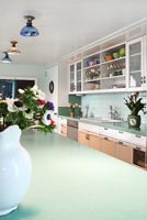 Green kitchen worktop