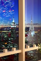 New York city lit up at night