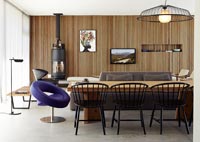 Contemporary open plan dining and living rooms