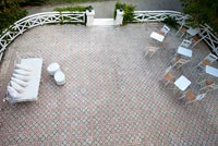 View of patio from above