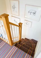Patterned carpet on stairs