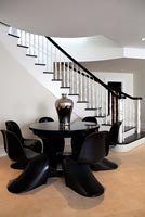 Black dining table and chairs