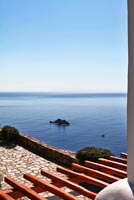 Balcony overlooking Aegean sea
