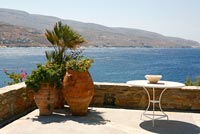 Terrace overlooking Aegean sea