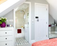 Modern bedroom with ensuite bathroom