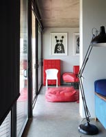 View into contemporary living room