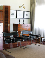 Retro leather and chrome armchairs