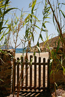 Wooden gate leading to beach