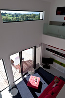 Contemporary living room from above
