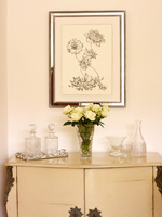 Glass accessories on sideboard