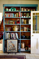 Blue bookcase