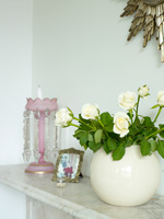 White Roses in round vase