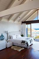 Modern bedroom with sea view