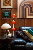 Vintage lamps by sofa